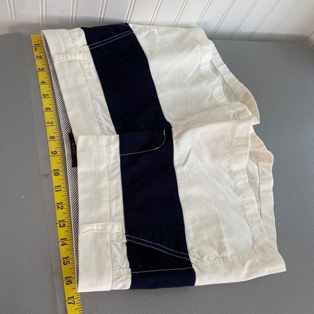 J Crew Women Color Block Nautical Chino Shorts Size 6 Cotton Old Money Fisherman - Picture 8 of 10